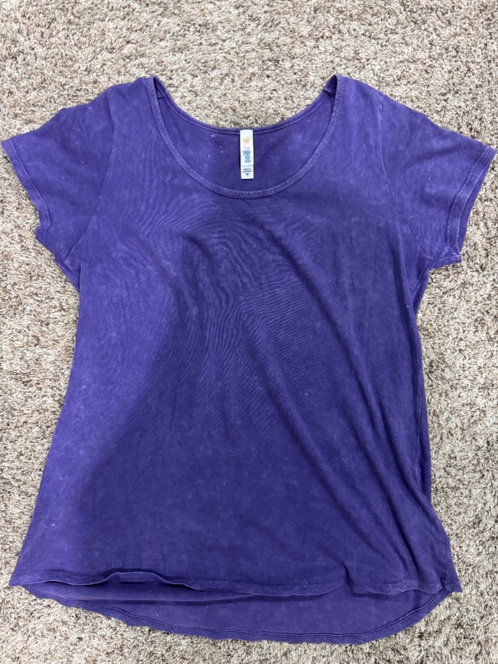 LuLaRoe women's acid wash purple style short sleeve shirt size medium